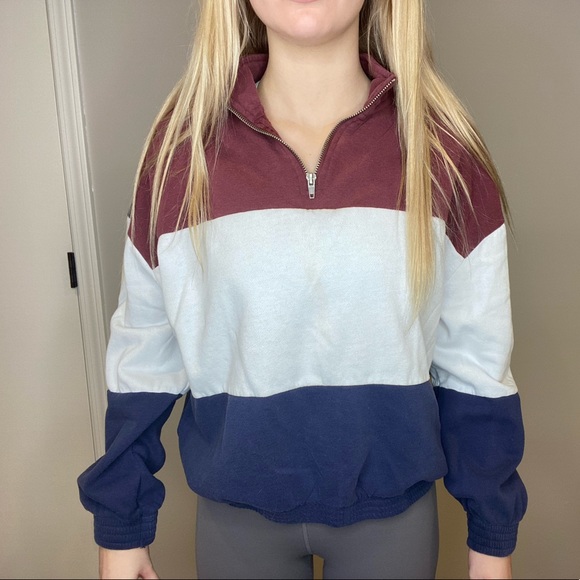 PacSun Tops - 3 strip quarter zip hoodie